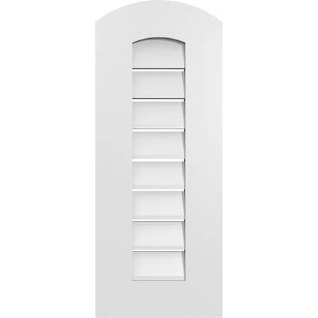Ekena Millwork Arch Top Surface Mount PVC Gable Vent: Non-Functional, w/ 3-1/2"W x 1"P Standard Frame, 12"W x 28"H GVPAR12X2801SN